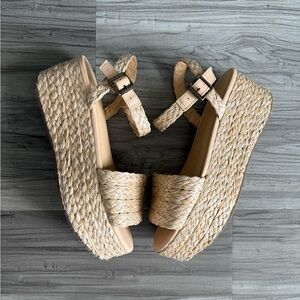 Universal Thread Beige Espadrille Wedges